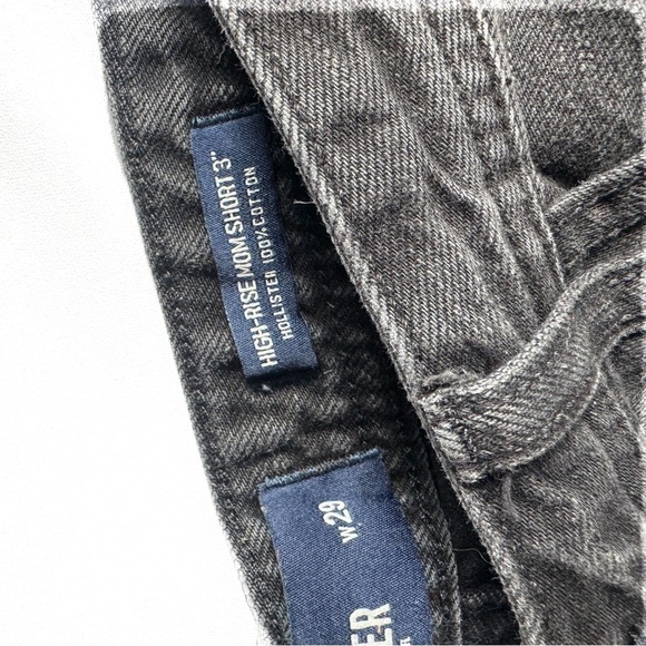 Hollister black distressed/ fringe raw hem high rise “mom shorts” 3” ❤️ - Picture 5 of 5